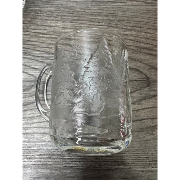 Luminarc USA Heavy Clear 3D Glass House Christmas Mugs 10 oz Set of 4 Vtg 80's - Picture 13 of 15